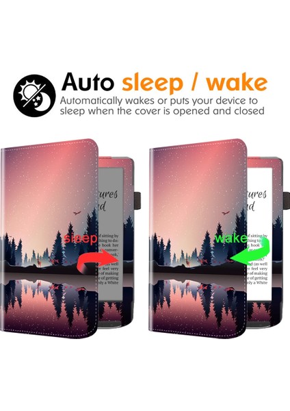 Pocketbook Inkpad Renkli 2 / 3 Gece Için Skin-Fe Deri Kılıf (Yurt Dışından)