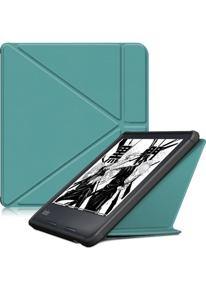 Kobo Libra2 2021 Koyu Yeşil Için Deri Tablet Kılıfı (Yurt Dışından)