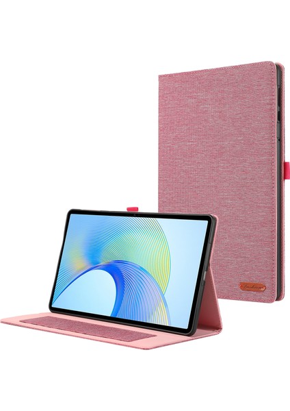 Infinix Xpad Rose Red Için Kumaş Dokulu Pu Tablet Kılıfı (Yurt Dışından)