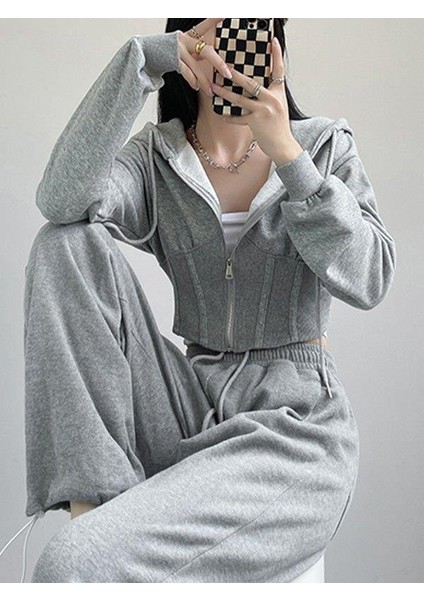 Hype Streetwear Crop Fermuarlı Hırka