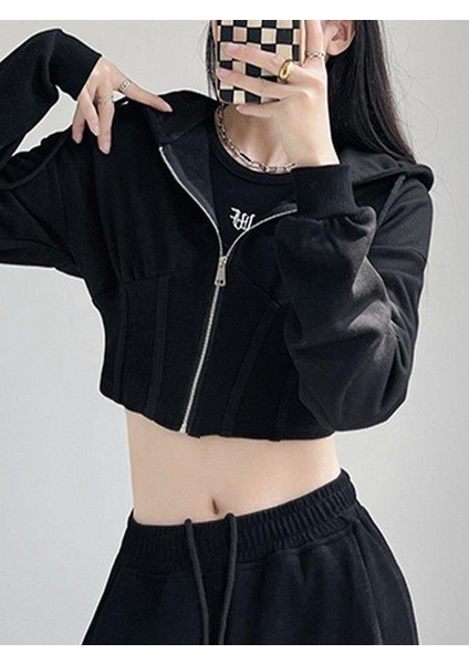 Hype Streetwear Crop Fermuarlı Hırka indirimleri