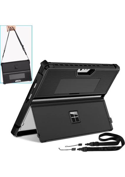 D Microsoft Surface Pro 9 Siyah Için Içi Boş Tablet Kılıfı (Yurt Dışından)