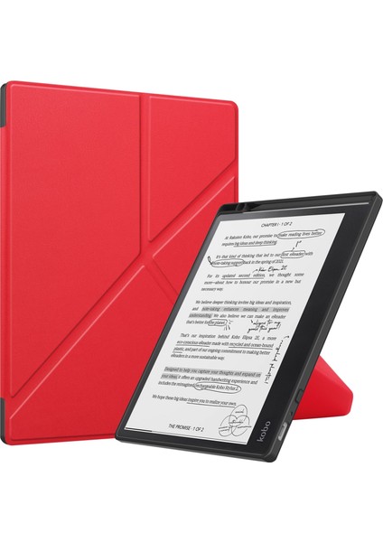 Kobo Elipsa 2e Kırmızı Deri Akıllı Tablet Kılıfı (Yurt Dışından)