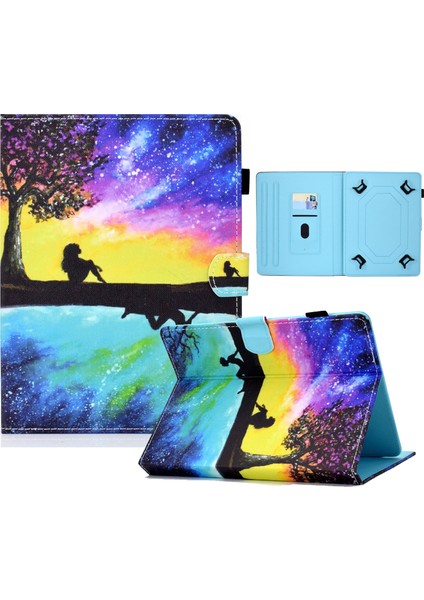 10 Inç Tablet Yıldızlı Gökyüzü Yansıması Için Deri Kılıf (Yurt Dışından)