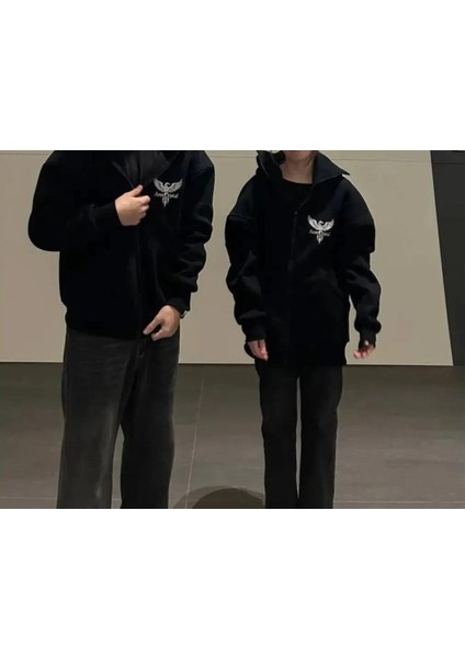 3 Iplik ( Kalın ) Şardonlu ( Içi Pamuklu ) Kar Maskeli Kapüşonlu Oversize Hırka modelleri