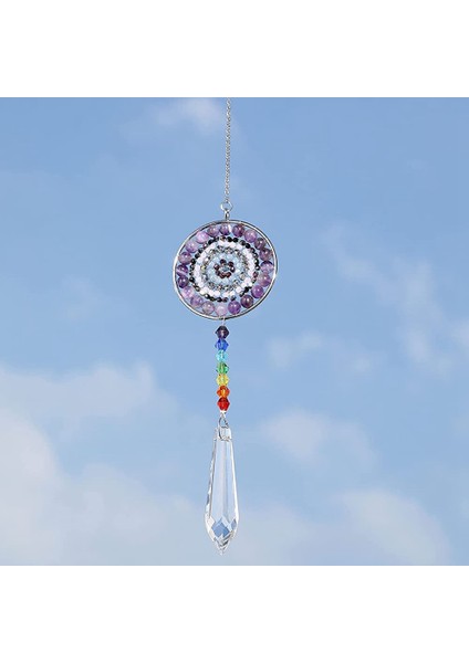 7 Çakra Kristal Suncatcher Yuvarlak Kristaller Boncuk Kolye Asılı Prizma Damla Güneş Yakalayıcılar Windows Ev Bahçe Dekor, B (Yurt Dışından) modelleri