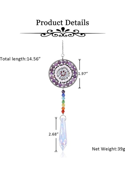 7 Çakra Kristal Suncatcher Yuvarlak Kristaller Boncuk Kolye Asılı Prizma Damla Güneş Yakalayıcılar Windows Ev Bahçe Dekor, B (Yurt Dışından) indirimleri