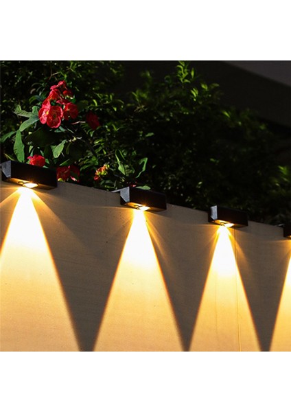 4 Adet Güneş Enerjili Duvar Lambası Güneş Işığı Bahçe Çit Lambası LED Su Geçirmez Güneş Enerjili Merdiven Lambası Yukarı ve Aşağı Avlu Sokak Duvar Lambası (Yurt Dışından)