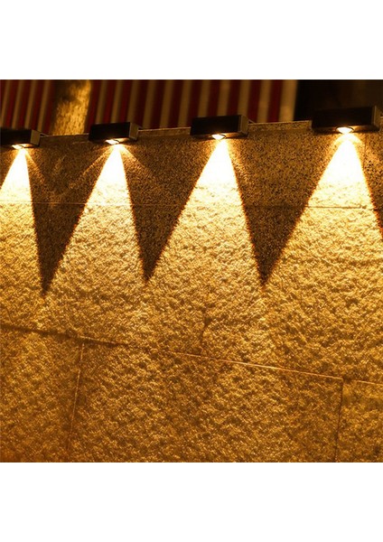 4 Adet Güneş Enerjili Duvar Lambası Güneş Işığı Bahçe Çit Lambası LED Su Geçirmez Güneş Enerjili Merdiven Lambası Yukarı ve Aşağı Avlu Sokak Duvar Lambası (Yurt Dışından)