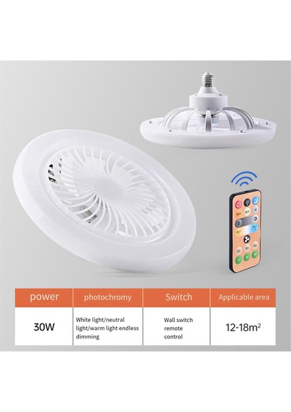 Işıklı Tavan Vantilatörü, E27 Kapalı Düşük Fan Işık Uzaktan Kumandalı Elektrikli Vantilatör Üç Renk (Yurt Dışından) indirimleri