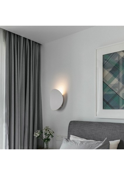 Duvar Lambası Modern Yuvarlak Basit Yatak Odası Başucu Lambası Iskandinav Kişilik Oturma Odası Koridor Koridor (Beyaz) (Yurt Dışından) indirimleri