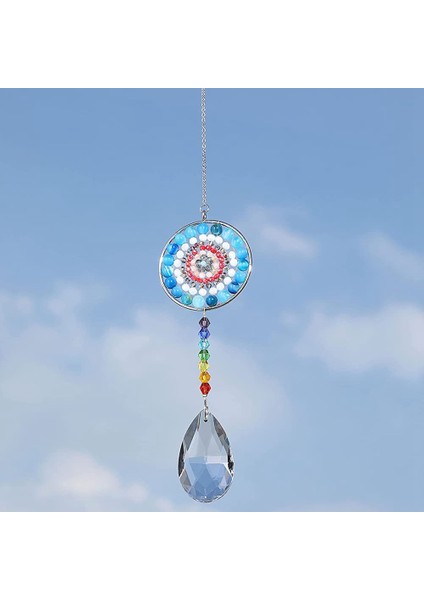 Çakra Kristal Suncatcher Yuvarlak Kristaller Boncuk Kolye Asılı Prizma Damla Güneş Yakalayıcılar Windows Ev Bahçe Dekor, C (Yurt Dışından)