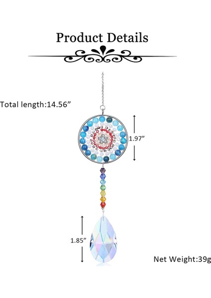 Çakra Kristal Suncatcher Yuvarlak Kristaller Boncuk Kolye Asılı Prizma Damla Güneş Yakalayıcılar Windows Ev Bahçe Dekor, C (Yurt Dışından)