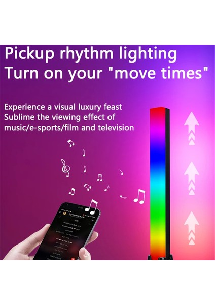 Ambiyans LED Rgb Işık Ses Atmosfer Işığı Tv Duvar Bilgisayar Oyun Pikap Lambası Oyun Oyunu Akıllı Işık (Yurt Dışından)