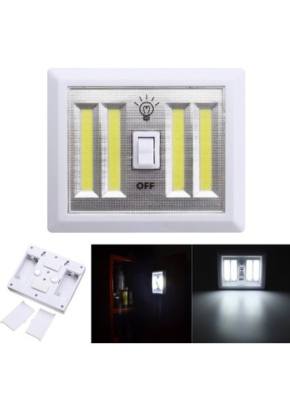 1 Adet Cob Duvar Lambası Anahtarı LED Akülü Garaj Dolabı Dolap Lambası Acil Kamp Gece Işıkları (Yurt Dışından)