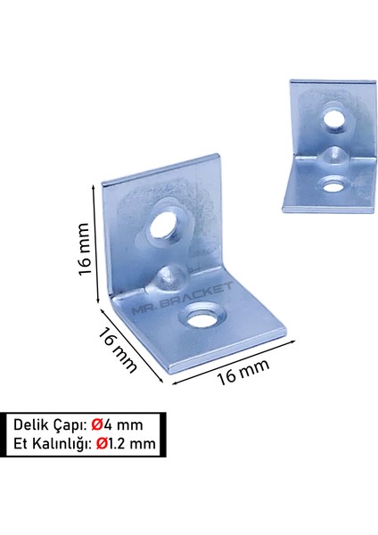 25 ad. L Demir Gönye Köşebent 16x16x16mm - Mobilya Dolap Köşe Sabitleme Birleştirme Bağlantı Aparatı fiyatları
