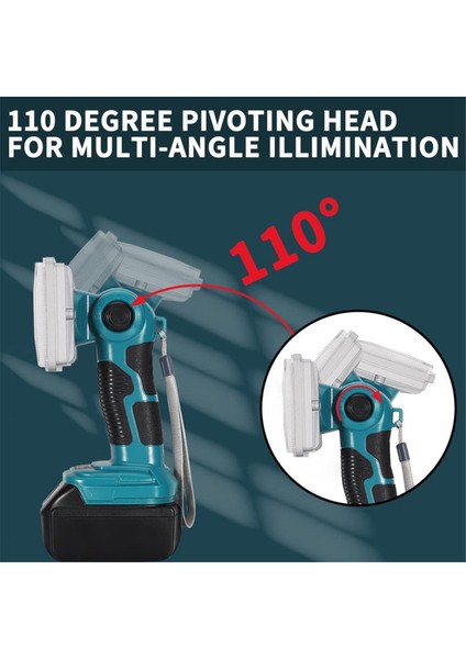 Makita 18V Lityum Pil Için 2000LM LED Çalışma Işığı, Kamp, Acil Durum Için Projektör, Şarj Edilebilir LED El Feneri (Yurt Dışından)