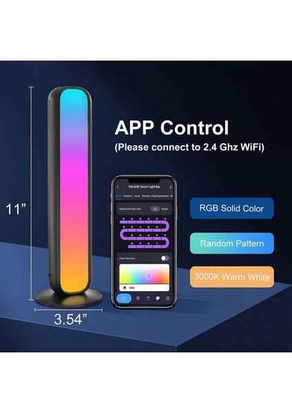 Wifi Akıllı Ortam Işığı Çubuğu - App Kontrolü - Ses Tanıma Monitör Arka Işığı, Alexa ve Tv Için Google Asistanı Için Çalışma (Yurt Dışından)