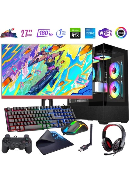 I5 14400F 16GB Ddr4 512GB M2 8gb RTX4060 27" 180Hz Mon. Oyun Bilgisayarı (Gaming Set)