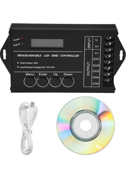 TC420 Zaman Programlanabilir Rgb LED Kontrol Cihazı DC12V-24V 5 Kanal LED Zamanlama Dimmer (Yurt Dışından)