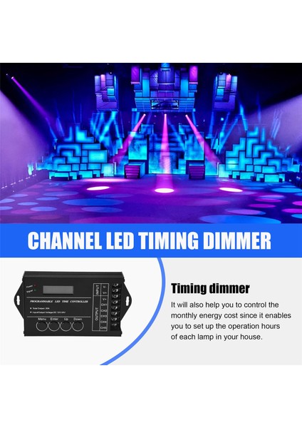 TC420 Zaman Programlanabilir Rgb LED Kontrol Cihazı DC12V-24V 5 Kanal LED Zamanlama Dimmer (Yurt Dışından)