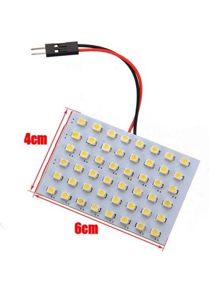 5 Adet Araç Iç Işık Paneli 48 Smd LED T10 BA9S Kubbe Festoon Ampul Adaptörü 12 V Sıcak Beyaz Panel (Yurt Dışından)