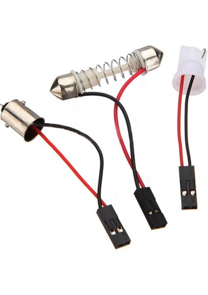 5 Adet Araç Iç Işık Paneli 48 Smd LED T10 BA9S Kubbe Festoon Ampul Adaptörü 12 V Sıcak Beyaz Panel (Yurt Dışından)