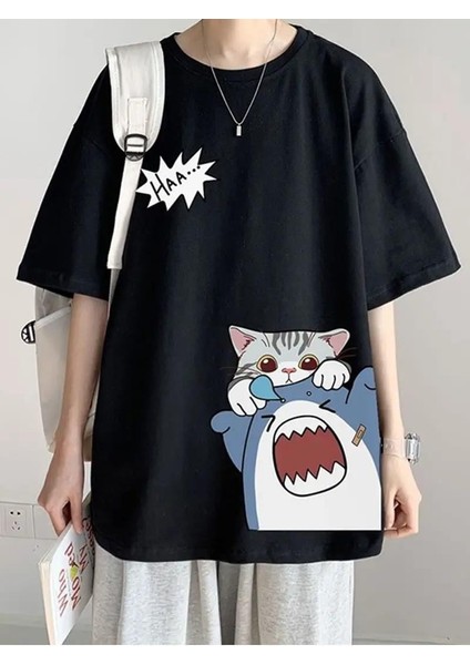 Shark & Cat Siyah T-Shirt fiyatları