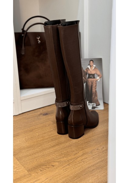 Barney Model 5 cm Topuklu Sihirli Çizme Kahve modelleri