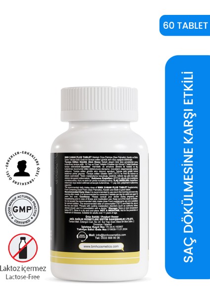 X-Man Plus Saç Güçlendrici Tablet 60X2 Adet ( Keratin + Saw Palmentto )