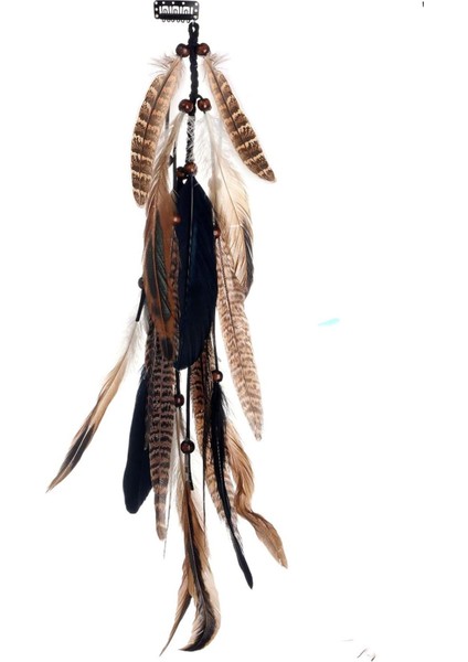 Boho Girl Doğal Tüylü Uzun Saç Aksesuarı