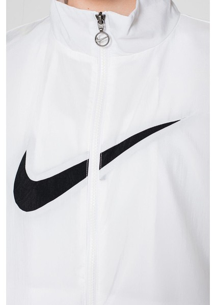 Sportswear Essential Woven Full Zip Oversize Jacket Kadın Geniş Kalıp Dokuma Spor Ceket Beyaz