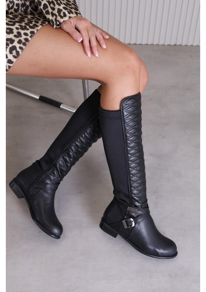 Cute Model 2 cm Tabanlı Desenli Yeni Sezon Sihirli Çizme Sıyah fırsatları