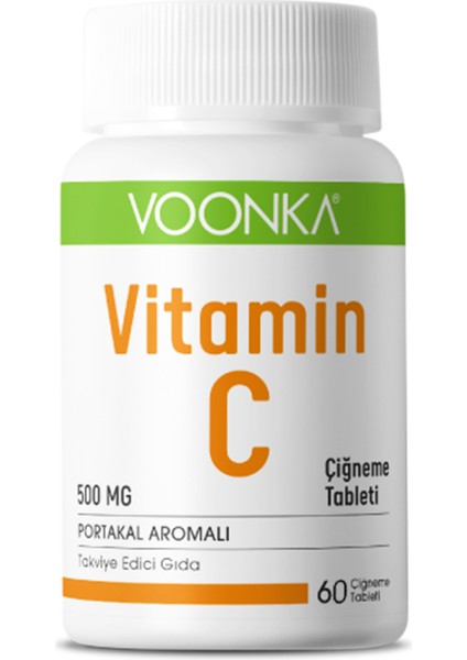 Vitamin C Portakal Aromalı Çiğneme Tableti 500 Mg 60 Tablet