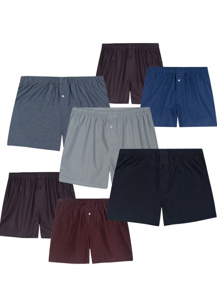 Boxer Erkek, 5'li "KARIŞIK" Boxer Set, % 100 Pamuklu POPLİN Kumaş Boxer, KOYU RENKLER, 5 ADET(Medium)
