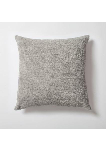 Cozy - Sheepskin Dokulu Tüylü Kırlent 50 x 50 - Açık Gri (Ic Yastık Dahil)