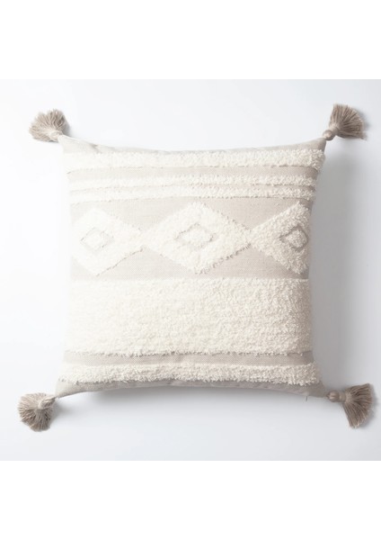 Quba - Etnik Desenli 50 x 50 Kırlent Keten (Ic Yastık Dahil)