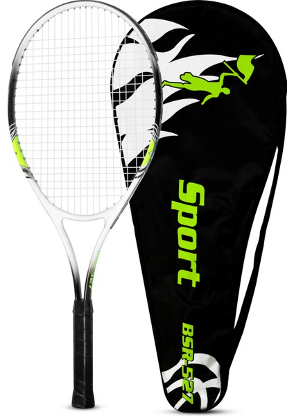 Deluxe 27 Inç Tenis Raketi Çantalı Yetişkin Tennis Racket L2 Grıp 68 cm Neon Sarı 527