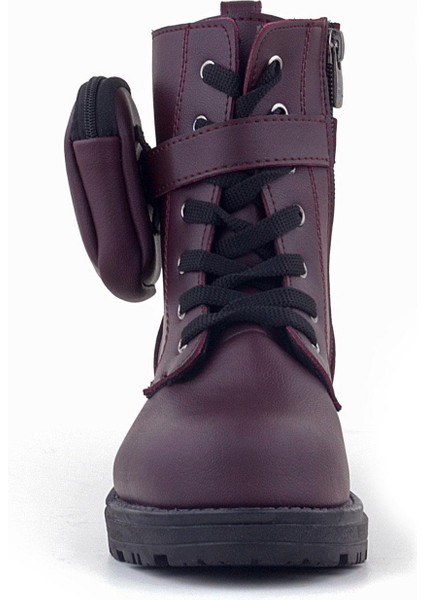 Bordo Fermuarlı Bağcıklı Cüzdanlı Kız Çocuk Bot modelleri