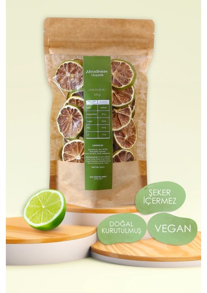 Lime Kurusu Cipsi 100GR - Doğal Kurutulmuş %100 Vegan Kuru Lime