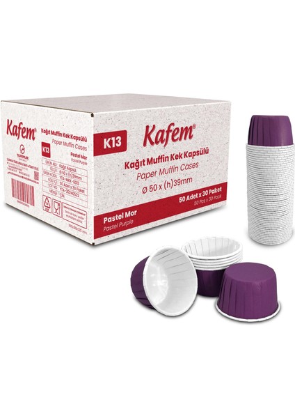 Mat Mor Muffin Kek Kapsülü 50'li x 30 Paket (Koli)