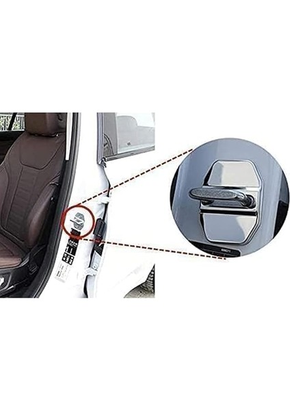 Kapı Kilidi Kapağı 4 Adet Araba, Maserati Levante Quattroporte Gransport Korozyon Önleyici Su Geçirmez Paslanmaz Çelik Araba Iç Mekan Yedek Aksesuarları, Kırmızı /logolu
