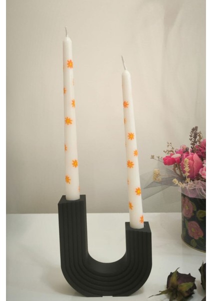 Çiçek Desenli Şamdan Mum fiyatları