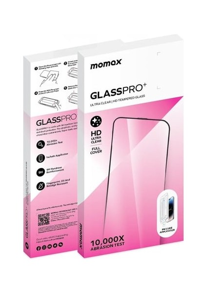 Glass Pro+ Ultra Clear 3D 15 Plus 16 Plus - Ekran Koruyucu Kırılmaz Cam
