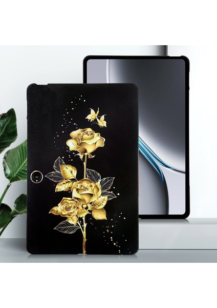 Oneplus Pad Go Golden Rose Için Boyalı Tpu Tablet Kılıfı (Yurt Dışından)