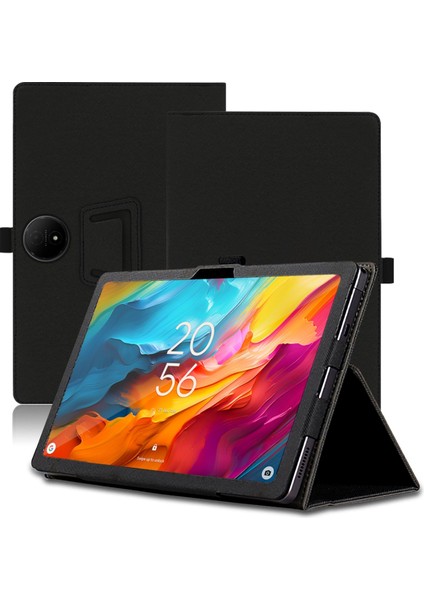 Tcl Nxtpaper 14 Cilt Dokusu Deri Tablet Kılıfı Siyah Için (Yurt Dışından)