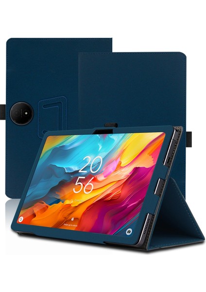 Tcl Nxtpaper 14 Için Cilt Dokusu Deri Tablet Kılıfı Koyu Mavi (Yurt Dışından)