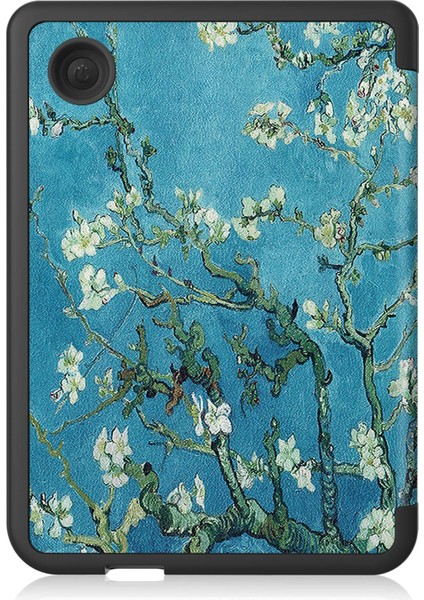 Kobo Clara Color 2024 / Bw Kayısı Çiçeği Için Boyalı Caster Deri Kılıf (Yurt Dışından)