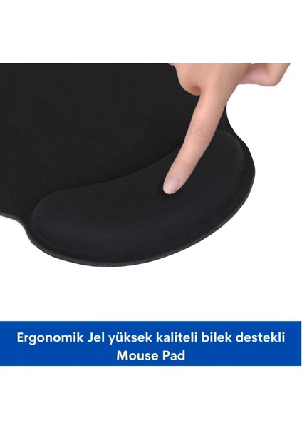 Premium Konforlu Bilek Destekli Ergonomik Kaymaz Taban Mouse Pad , Bilek Koruyucu Tasarım