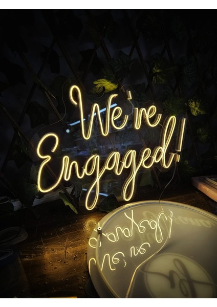Cizgineon We Re Engaged Işıklı Neon LED Duvar Dekarasyon Günışığı 40*55 cm fiyatları